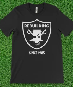 Las Vegas Football Funny Rebuilding Since 1985 Logo Rebrand -Oakland Football Raiders