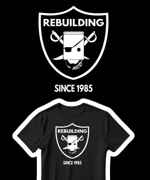 Las Vegas Football Funny Rebuilding Since 1985 Logo Rebrand -Oakland Football Raiders - Image 2