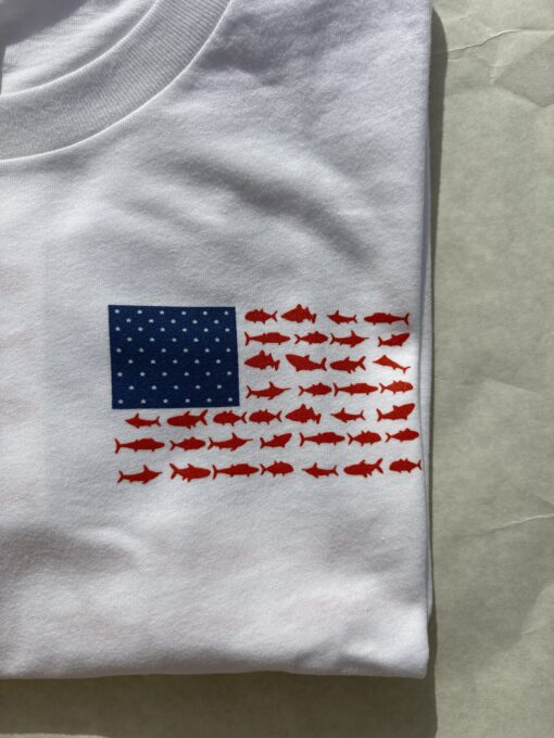 Patriotic Fishing Flag Shirt – American Fish Flag Tee with Wahoo, Tuna, Marlin – 4th of July Shirt – Memorial Day Shirt Printed in Florida - Image 5